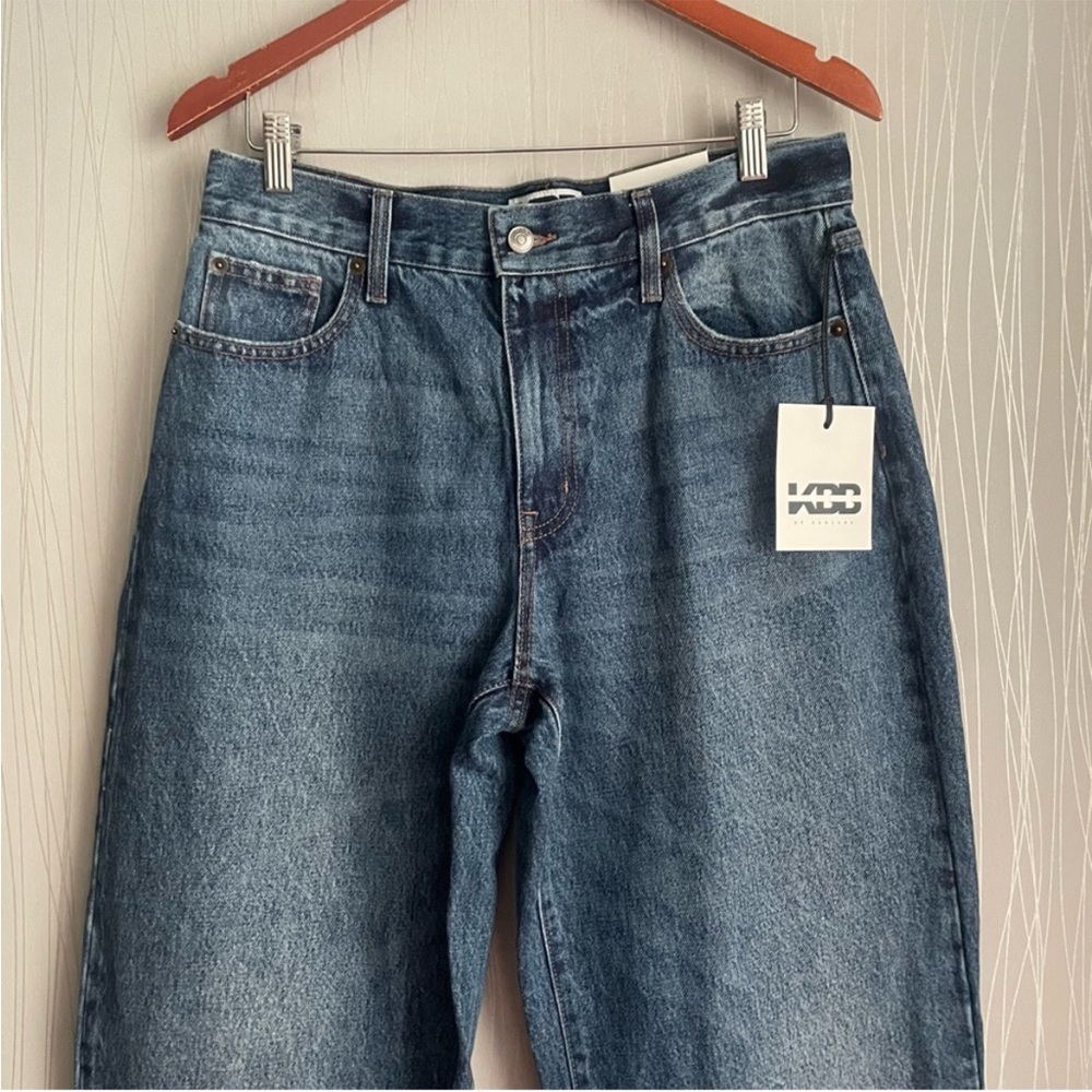 KBB by KAHLANA x Target Women's 6 Mid-Rise Wide Leg The Kahlana Jean Dark Wash - Picture 5 of 16